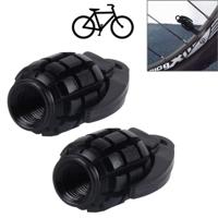 2 stk universeel granaat vormige fiets Tire Valve Caps(Black) - thumbnail