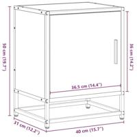Nachtkastjes 2 st 40x31x50 cm bewerkt hout en metaal zwart - thumbnail