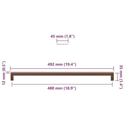Handvatten 5 st 480 mm roestvrij staal bronskleurig