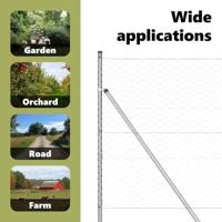 VidaXL Afrasteringspaal zilver 10 x 1,2 m (50 mm gaas) staal - thumbnail