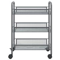 Keukentrolley 3-laags 46x26x54 cm ijzer grijs - thumbnail
