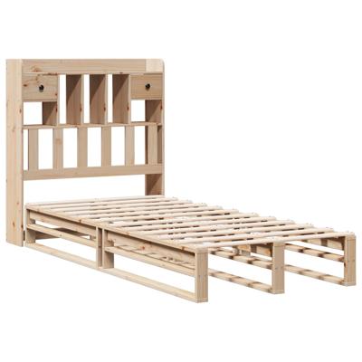 Bed met boekenkast zonder matras massief grenenhout 90x200 cm - thumbnail