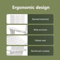 Tuinstoel 2 pcs Wit 80.5 x 74.5 x 92 cm Polyetheen - thumbnail