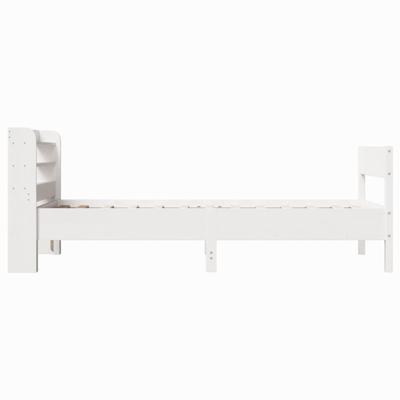 Bedframe zonder matras massief grenenhout wit 75x190 cm