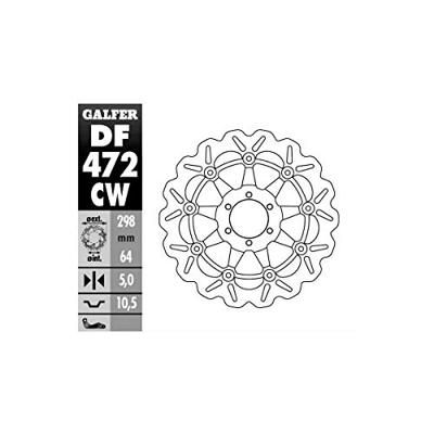 GALFER wave remschijf "df472" rotor df472 type cw floating