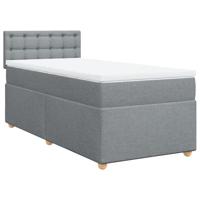 Boxspring met matras stof lichtgrijs 80x200 cm - thumbnail