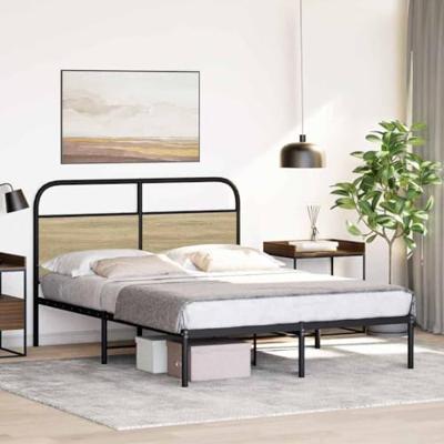 Bedframe zonder matras bewerkt hout sonoma eikenkleur 135x190cm