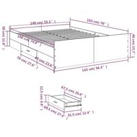 Bedframe met lades bewerkt hout gerookt eikenkleurig 140x190 cm - thumbnail