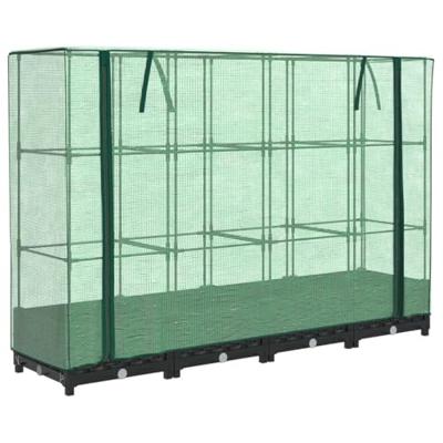 VidaXL Verhoogde plantenbak met kashoes rotanlook 160x40x123 cm VidaXL Verhoogde plantenbak met kashoes rotanlook 160x40x123 cm