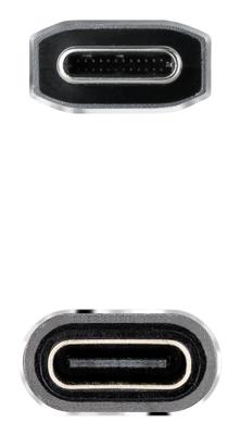 NANOCABLE 10.01.4501-COMB USB 3.2 Gen2X2 kabel, 100 W, 4K/60 Hz, USB-C/M, USB-C/H, zwart/grijs, 1 m