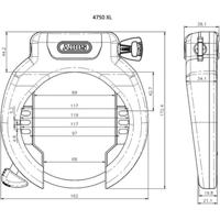 Abus frame ringslot amparo 4750xl r. security level 9. met grote wiel opening - thumbnail