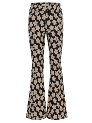 LOOXS Little winter flare broek meisjes - zwart - bloemenveld