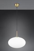 Trio Ovale hanglampFomento Ø 40cm - messing met wit glas - 363190108 - thumbnail