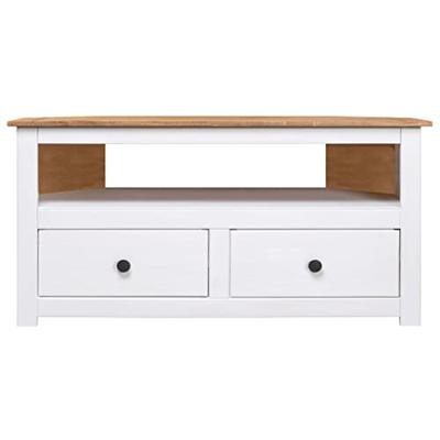 Tv-hoekkast Panama Range 93x49x49 cm massief grenenhout wit