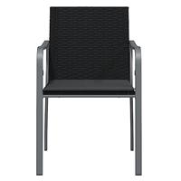 Tuinstoelen 2 st met kussens 56x59x84 cm poly rattan zwart - thumbnail