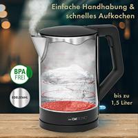 Clatronic WKS 3692 schwarz Waterkoker Aantal/Volume: 1.5 l RVS, Zwart - thumbnail
