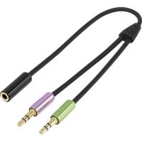 Speaka Professional SP-7870576 jack audio Y-adapter [2X jack plug 3,5 mm - 1x jack 3,5 mm] zwart - thumbnail