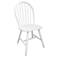 Eetkamerstoelen 4 st massief rubberwood wit - thumbnail