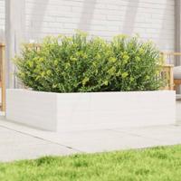 VidaXL Plantenbak 90x90x23 cm massief grenenhout wit - thumbnail