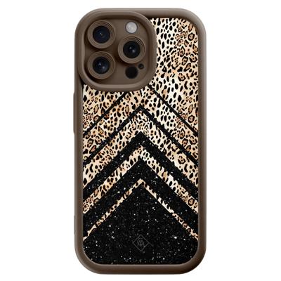 iPhone 15 Pro Max bruine case - Luipaard chevron iPhone 15 Pro Max bruine case - Luipaard chevron