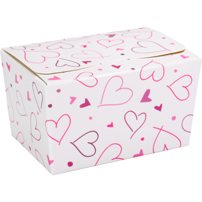 Ballotin | Hearts | karton + PP | 150gr | 89x60x55mm | wit | 200 stuks