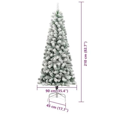 VidaXL Kunstmatige inklapbare kerstboom groen en wit 210 cm