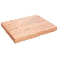 Tafelblad 60x50x(2-6) cm behandeld massief eikenhout lichtbruin - thumbnail