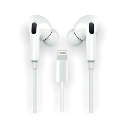 TechOneTech Ear Tech Hop In-ear hoofdtelefoon met Lightning-aansluiting, geïntegreerde microfoon, spraakassistent, 1,20 m lange kabel