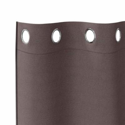 VidaXL Zwart-out gordijnen met ringen 2 pcs donkerbruin 260 x 140 cm VidaXL Zwart-out gordijnen met ringen 2 pcs donkerbruin 260 x 140 cm