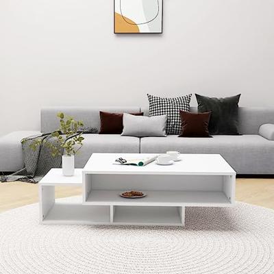 Salontafel 105x55x32 cm bewerkt hout wit