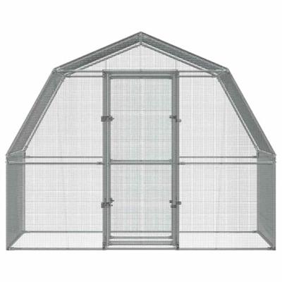 Vogelkooi met deur gegalvaniseerd staal zilverkleurig