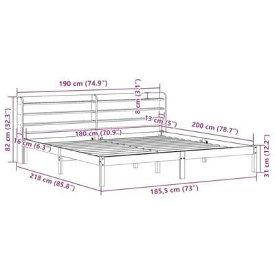 Bedframe zonder matras massief grenenhout wit 180x200 cm
