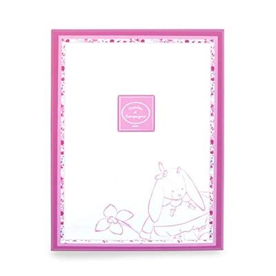 Vierkante knuffel 27 cm kersenkonijn - DOUDOU ET COMPAGNIE rozen