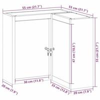 Gereedschapskast met plank Zwart en grijs 55 x 55 x 55 cm - thumbnail