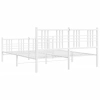 Bedframe met hoofd- en voeteneinde metaal wit 150x200 cm - thumbnail