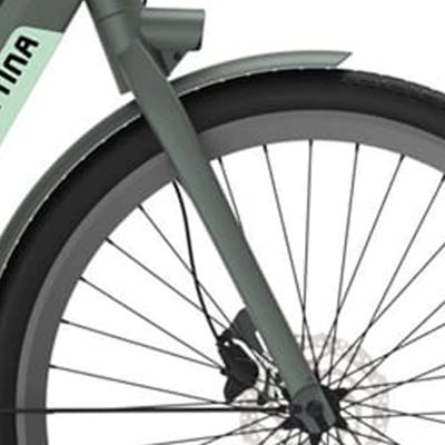 Cortina voorvork e-nite titanic green matt