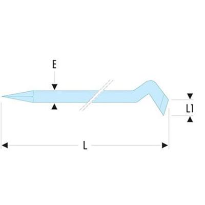 Facom Koevoet met Extra Gebogen Haak en Ronde Steel 40cm - 269