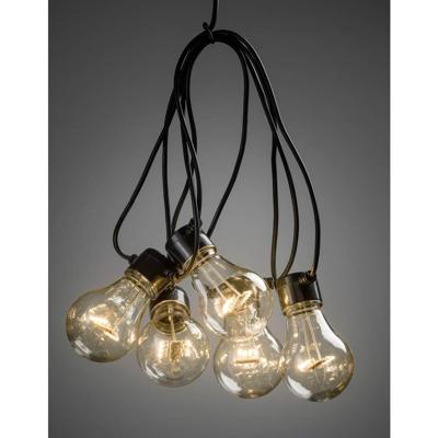 Konstsmide 2379-800 Party-lichtketting Binnen/buiten Energielabel: G (A - G) werkt op het lichtnet Aantal lampen 10 LED Barnsteen Verlichte lengte: 4.5 m
