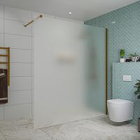 Fortifura Galeria inloopdouche - 180x200cm - mat glas - wandarm - Geborsteld koper PVD (Koper) SW797933/SW876702 - thumbnail