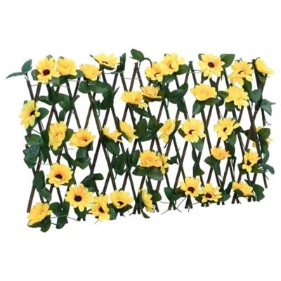 VidaXL Kunstplant klimop op latwerk uittrekbaar 180x20 cm geel VidaXL Kunstplant klimop op latwerk uittrekbaar 180x20 cm geel