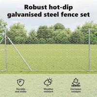 VidaXL Afrasteringspaal zilver 25 x 1,2 m (50 mm gaas) staal - thumbnail