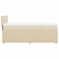 Boxspring met matras stof crèmekleurig 90x200 cm - thumbnail