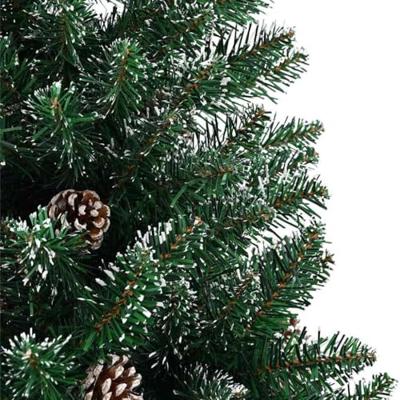 VidaXL Slanke kerstboom groen 150 cm pvc en massief dennenhout