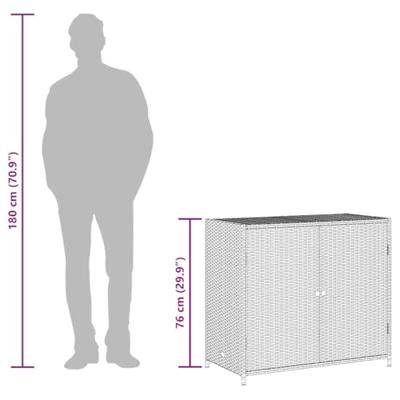 Tuinkast 83x45x76 cm poly rattan beige