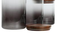 Set van 3 Potjes Home ESPRIT Grijs Natuurlijk Acacia Borosilicaatglas 900 ml 1,5 L 1,2 L 3 Onderdelen - thumbnail