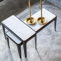 By Boo bijzettafel wayne marmer hout wit set van 2 38 x 90 x 35 - thumbnail