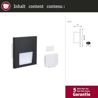 Paulmann 80004 Tsaro eckig 80x36mm 1W 80lm 230V 2700K Wandinbouwarmatuur LED 1 W Zwart (mat) - thumbnail