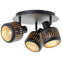 Brilliant 3-lichts plafondlampTyas zwart met goud - 99944/86 - thumbnail