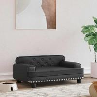 VidaXL Hondenmand 70x45x30 cm kunstleer zwart - thumbnail