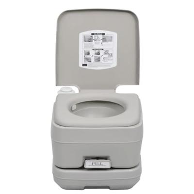 VidaXL Kampeertoilet draagbaar 10 + 10 l grijs - thumbnail